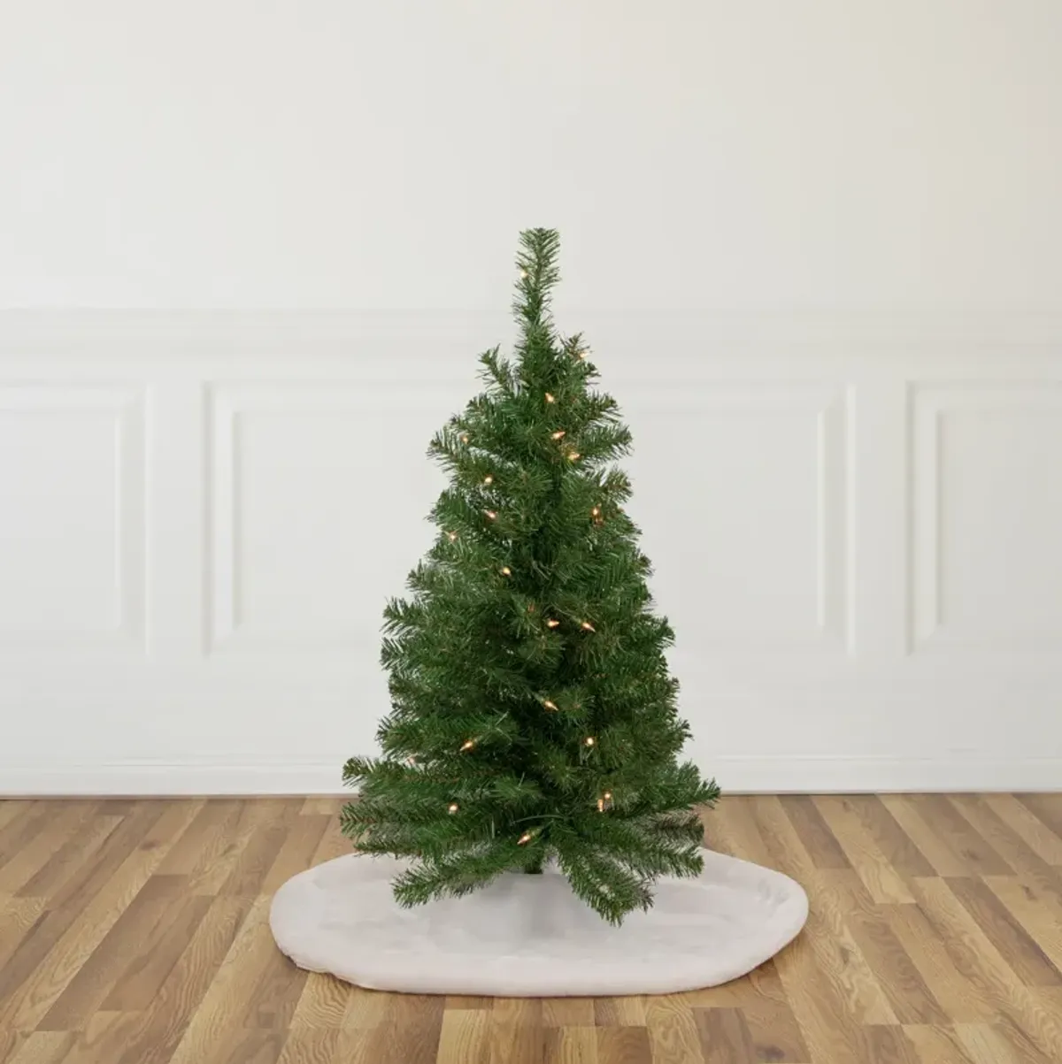 3' Pre-Lit Oakridge Noble Fir Artificial Christmas Tree  Clear Lights