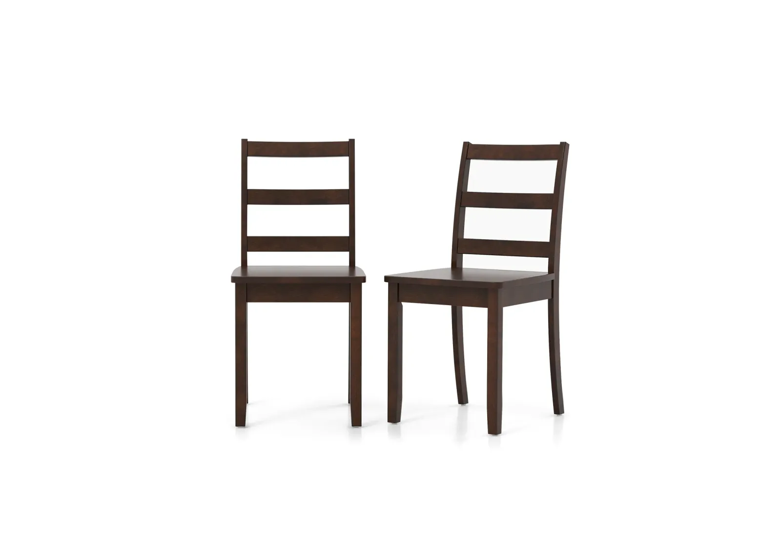 Set of 2 Wood Dining Chairs with Solid Rubber Wood Legs