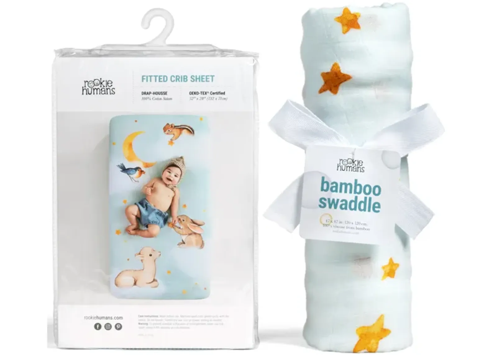 Goodnight Wonderland Crib Sheet & Swaddle Bundle