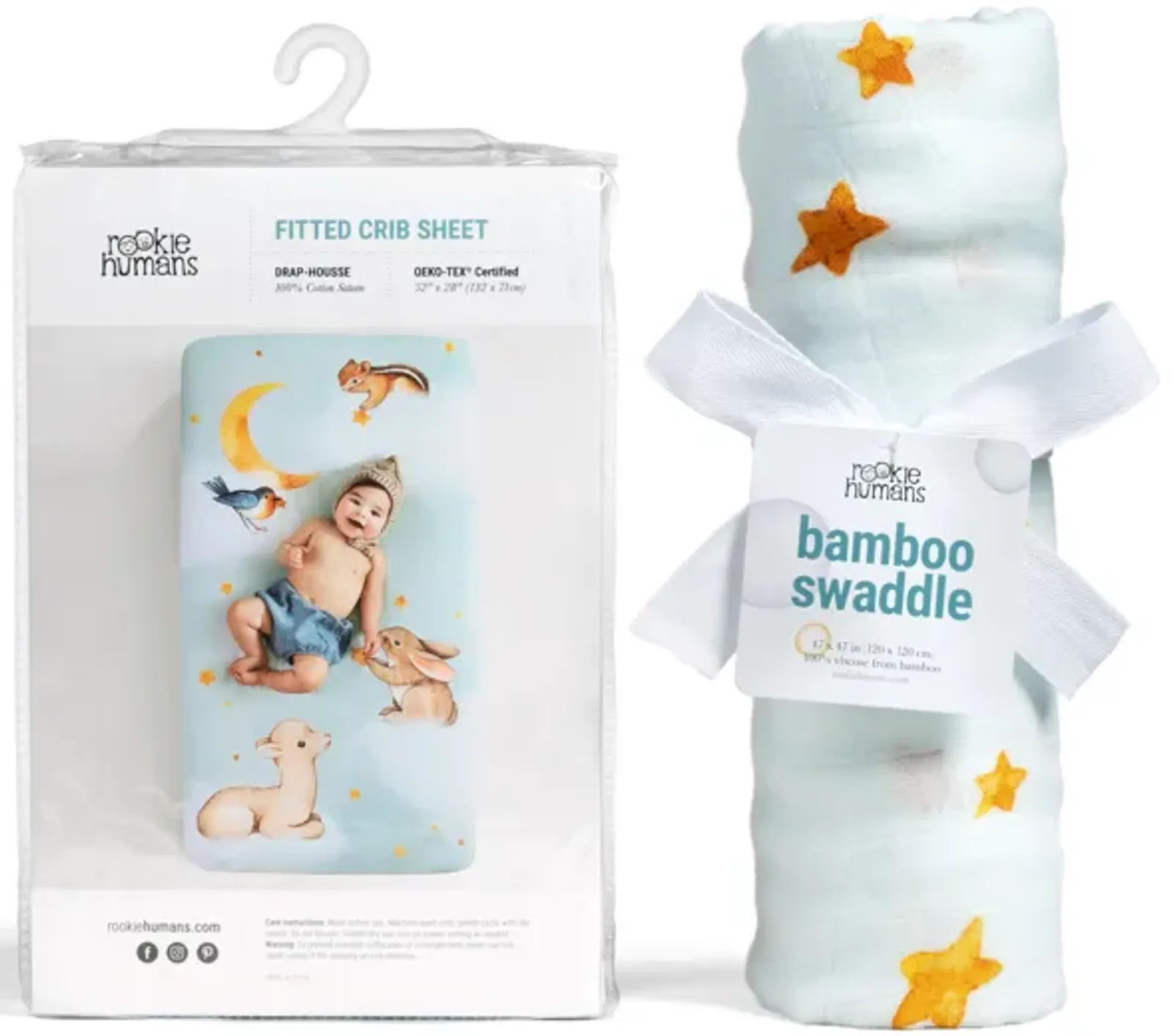 Goodnight Wonderland Crib Sheet & Swaddle Bundle