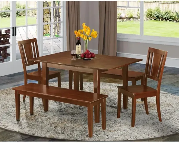 5 Pc dinette set for small spaces-Tables 2 Dining Chairs and 2 Benches