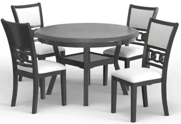 New Classic Furniture Furniture Gia 5-Piece Round Solid Wood Dining Set in Gray
