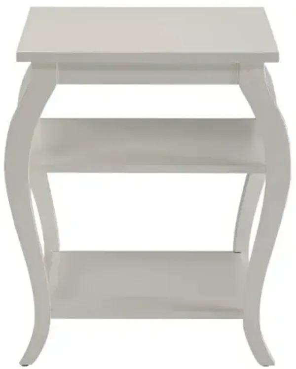 Hivvago Cottage White Bow Leg Square End Table