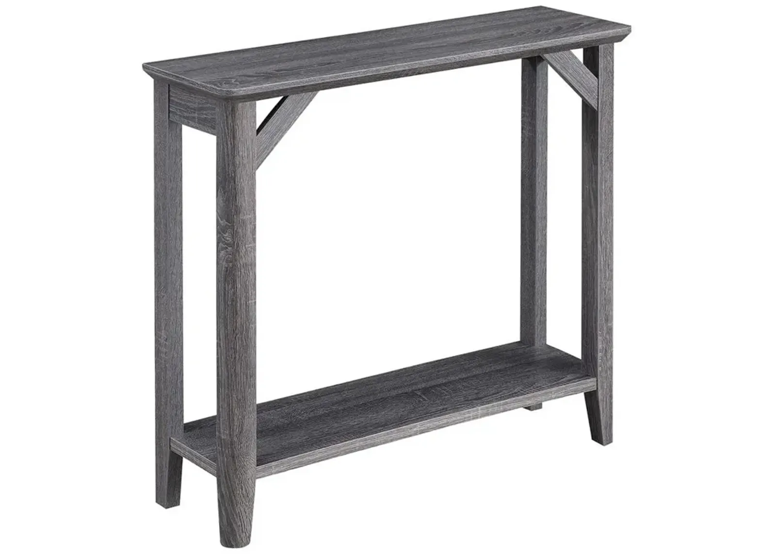 Convenience Concepts Winston Hall Table with Shelf, Weathered Gray