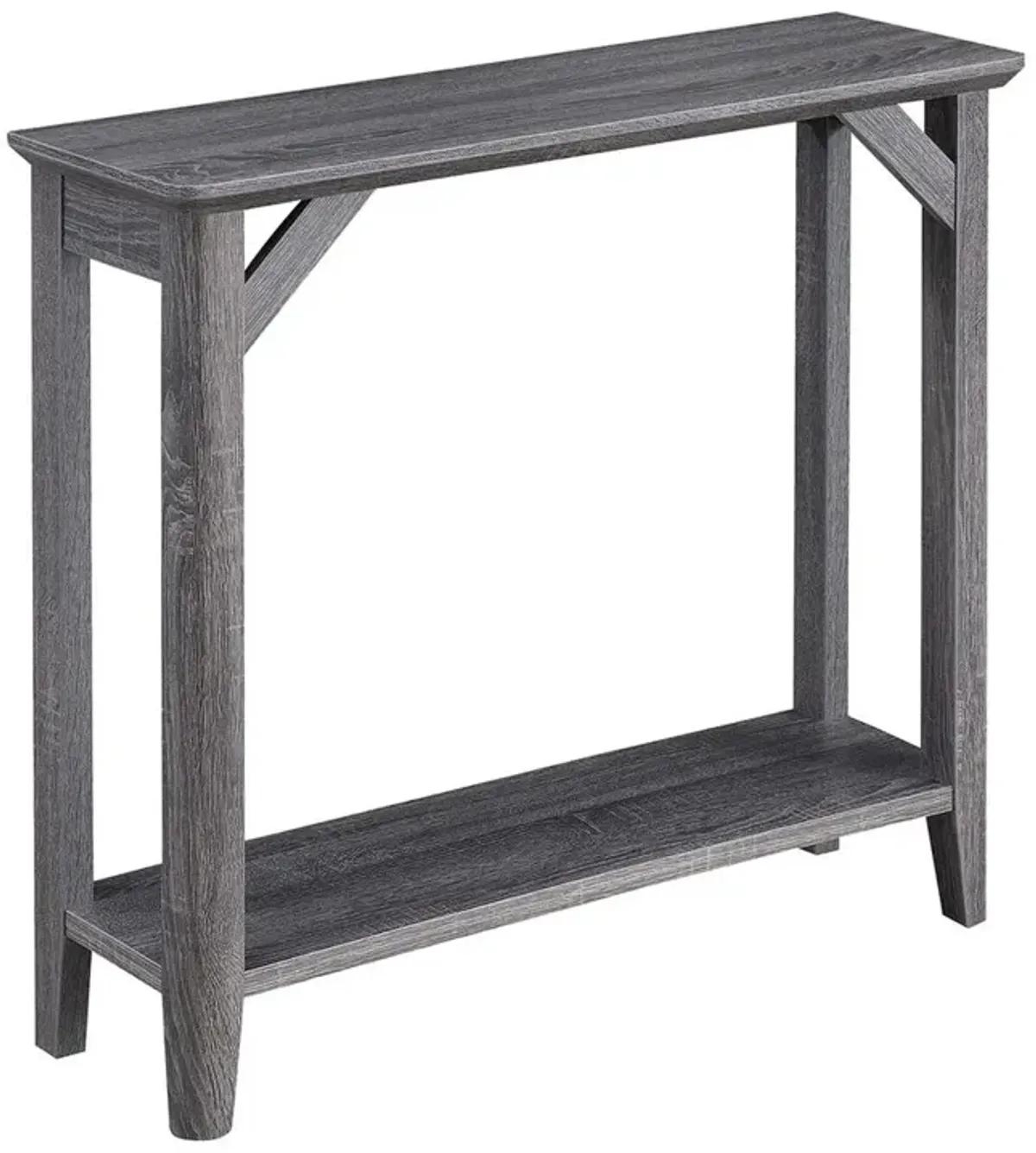 Convenience Concepts Winston Hall Table with Shelf, Weathered Gray