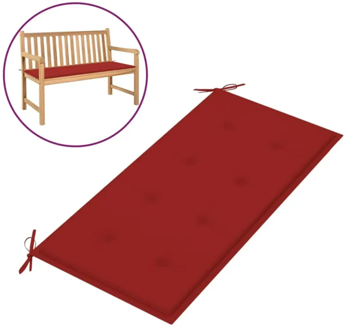 vidaXL Garden Bench Cushion Red 39.4"x19.7"x1.2"