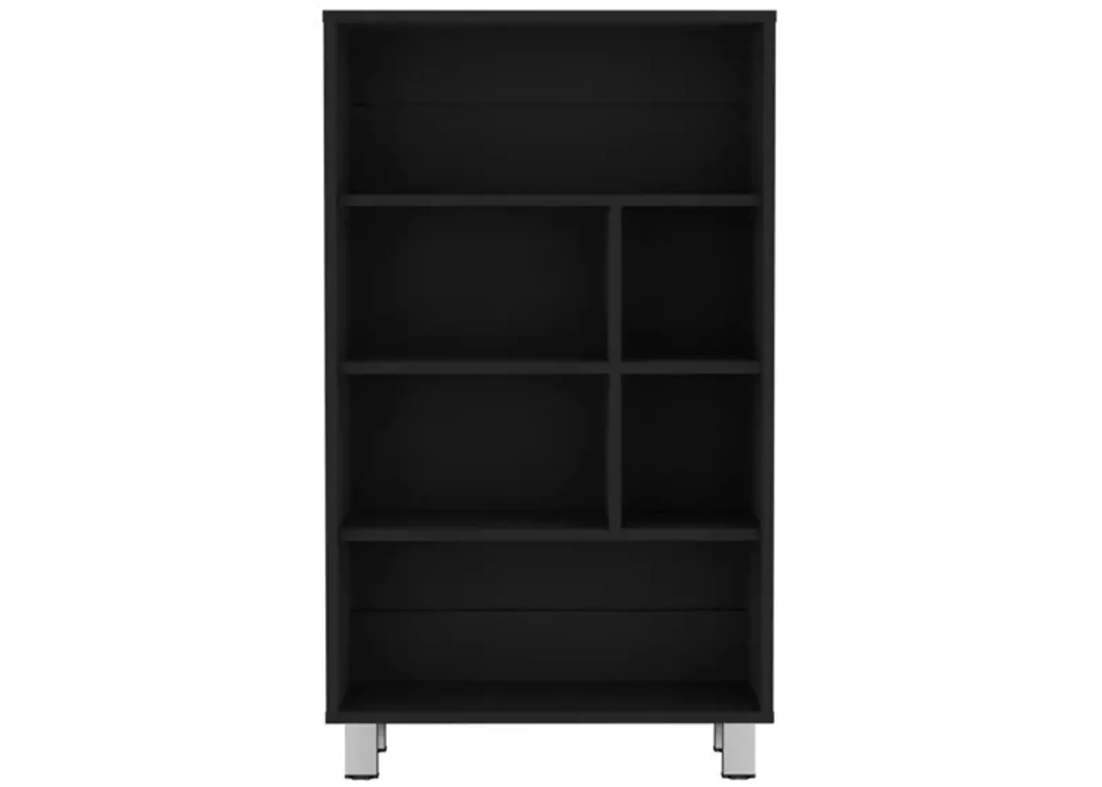 Akiak Bookcase, 6 shelves, 4 legs, Black