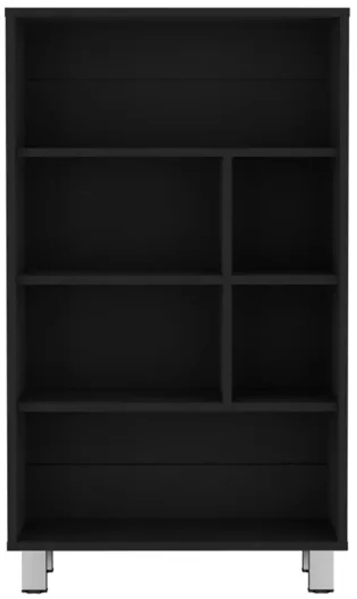 Akiak Bookcase, 6 shelves, 4 legs, Black