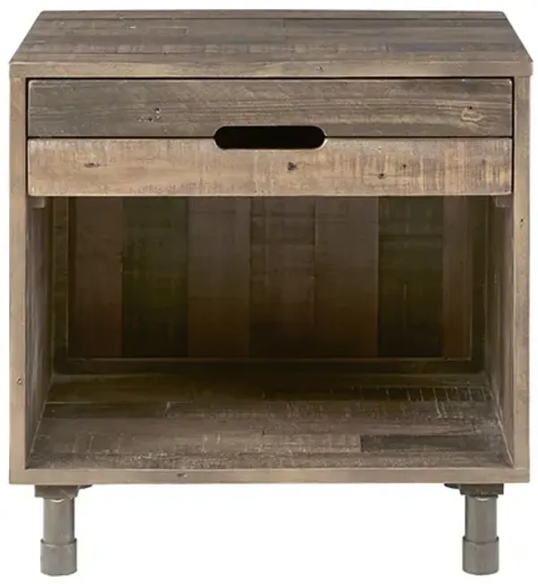 Gracie Mills Lowell Natural Harmony Solid Wood Nightstand for Timeless Bedroom Elegance