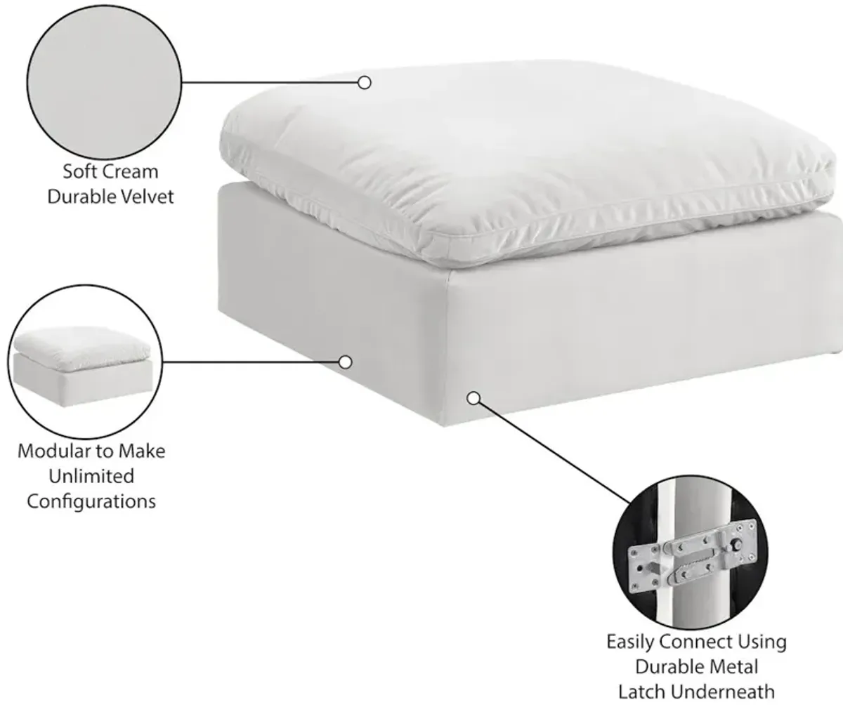 Meridian Furniture Comfy Cream Velvet Modular Ottoman