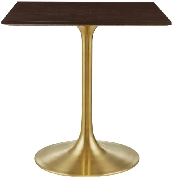 Modway - Lippa 28" Square Wood Grain Dining Table Gold Cherry Walnut