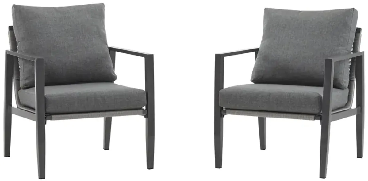 Merax Outdoor Lounge Chair with Sleek Rope Accents