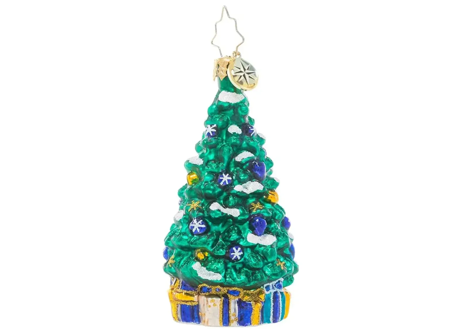 Christopher Radko Shimmering in Sapphire Gem Glass Christmas Ornament 1021063