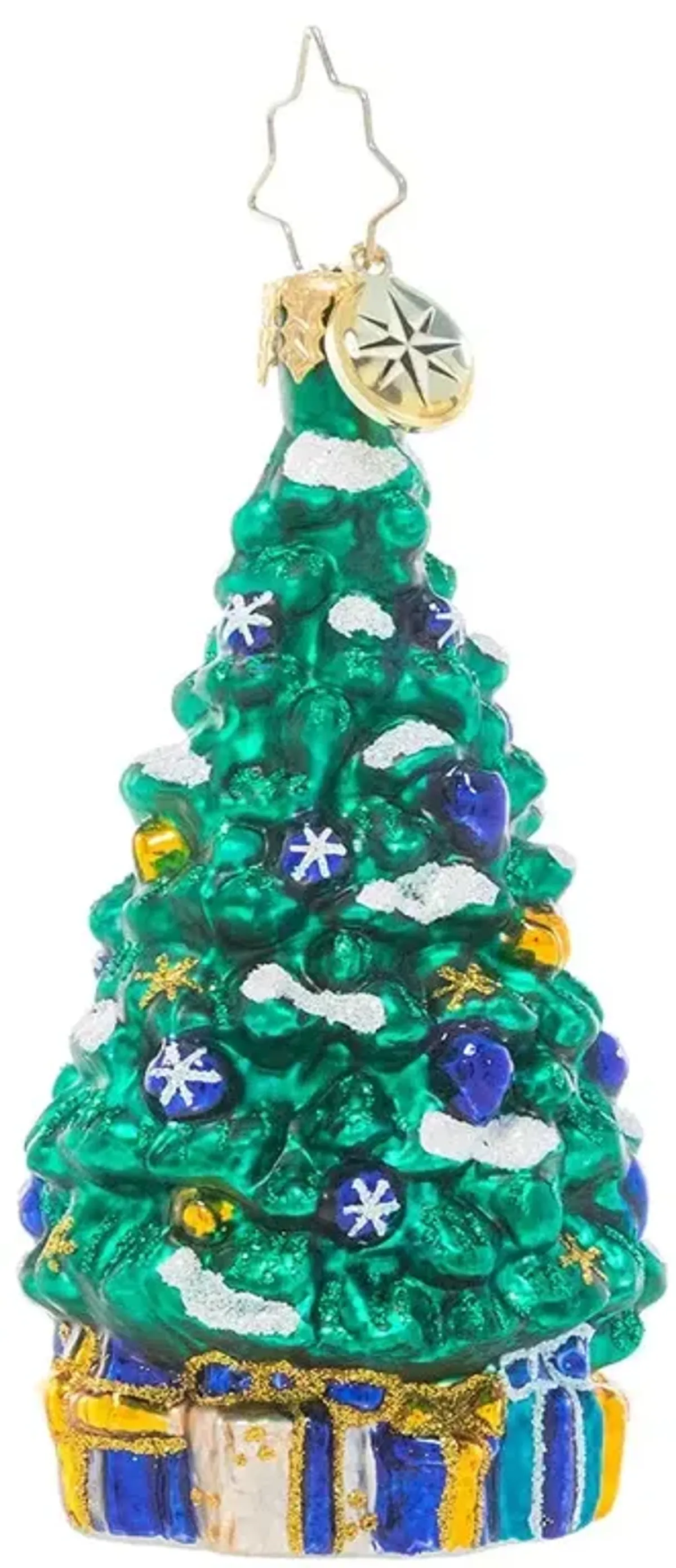 Christopher Radko Shimmering in Sapphire Gem Glass Christmas Ornament 1021063