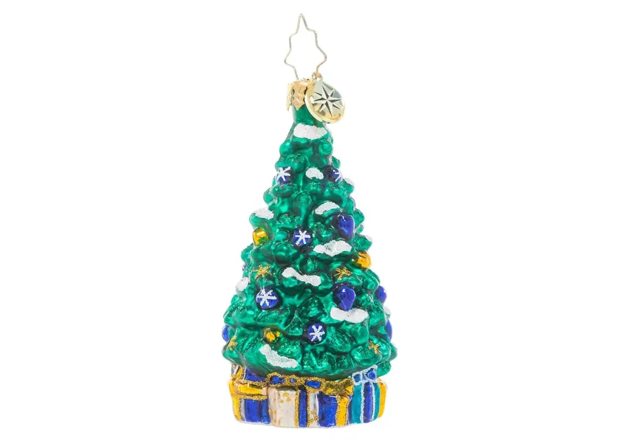 Christopher Radko Shimmering in Sapphire Gem Glass Christmas Ornament 1021063