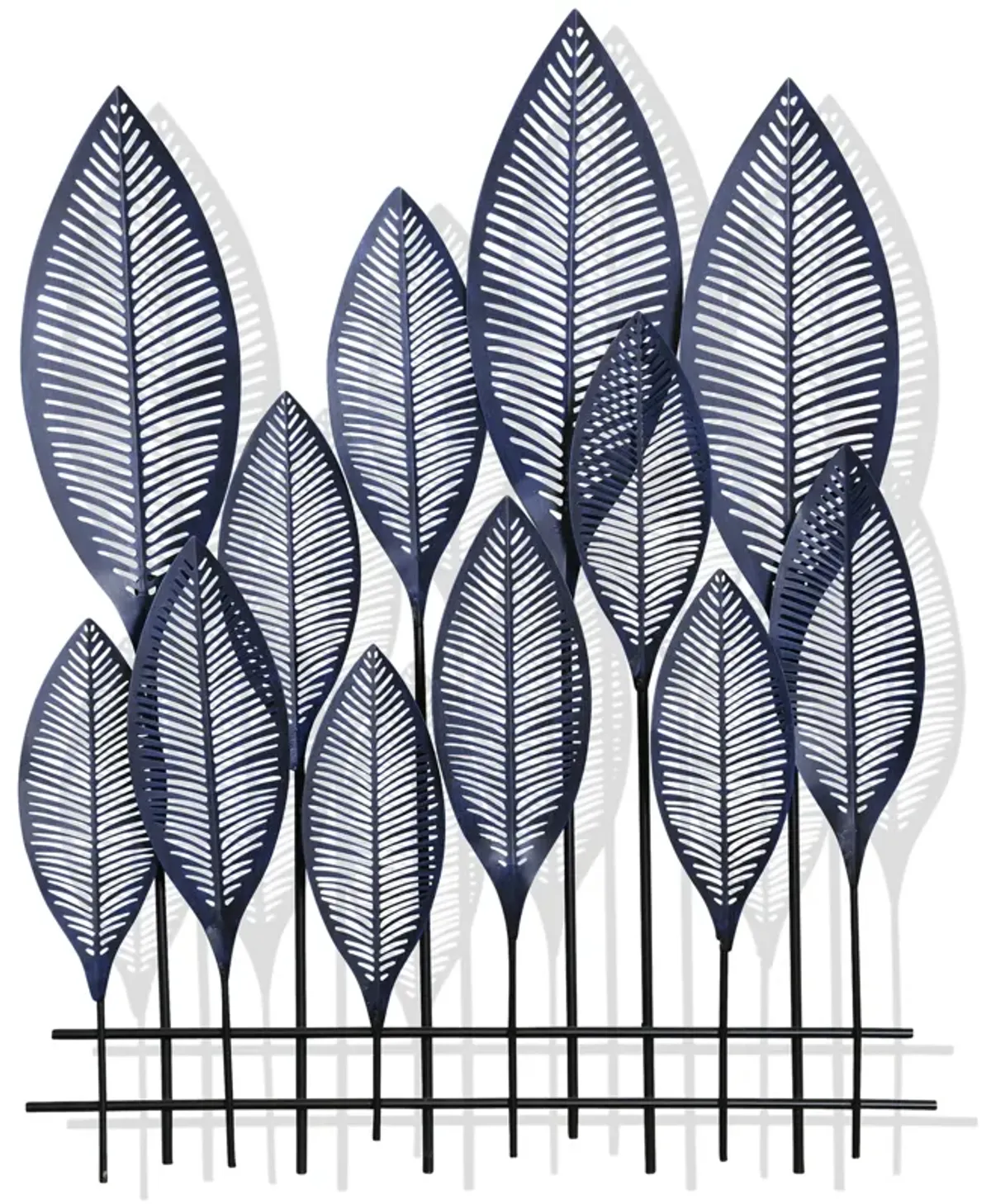 Blue Aesthetic Metal Leaves