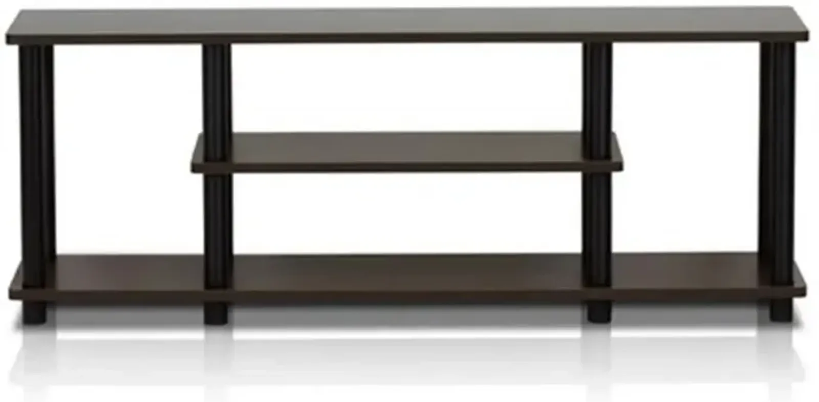 Furinno Furinno 12250R1WN/BK Turn-N-Tube No Tools 3D 3-Tier Entertainment TV Stands