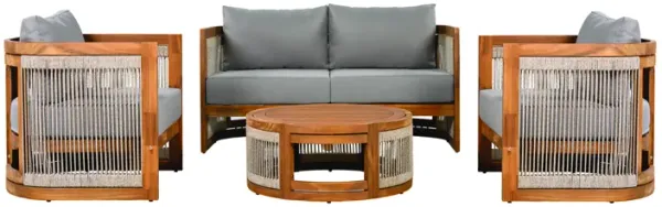 Merax 4-Piece Patio Seating Group Acacia Wood Outdoor Furniture Set