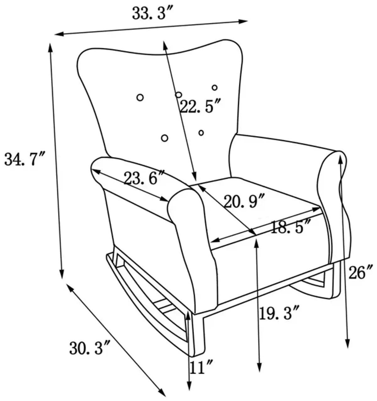 High Back Rocking Chair for Baby Room