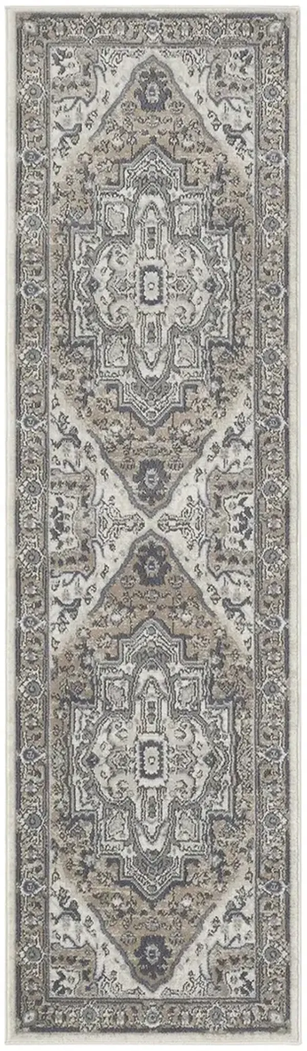 Quarry QUA18 Ivory/Navy 2'2" x 10' Rug