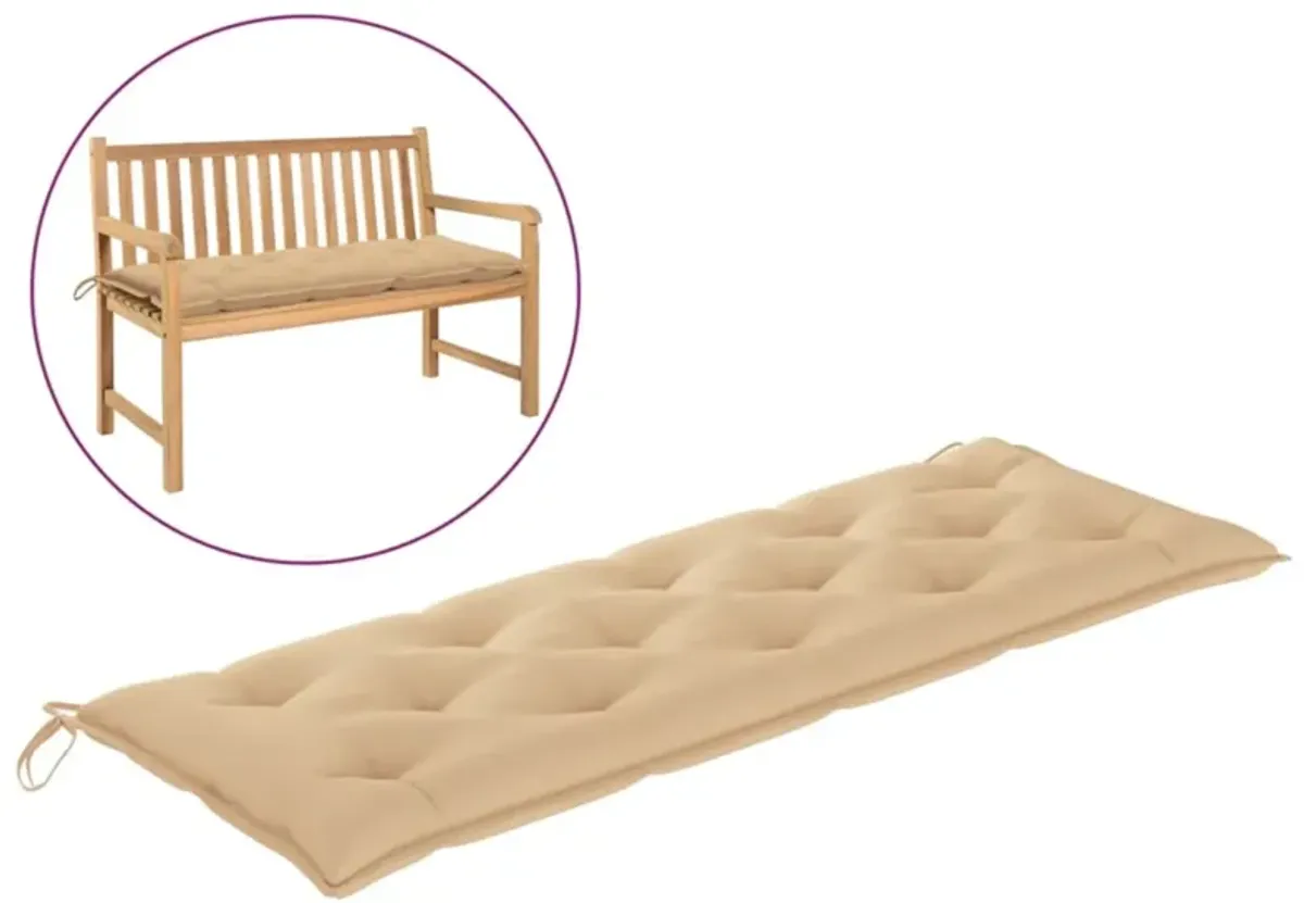 vidaXL Garden Bench Cushion Beige 59.1"x19.7"x2.8" Fabric