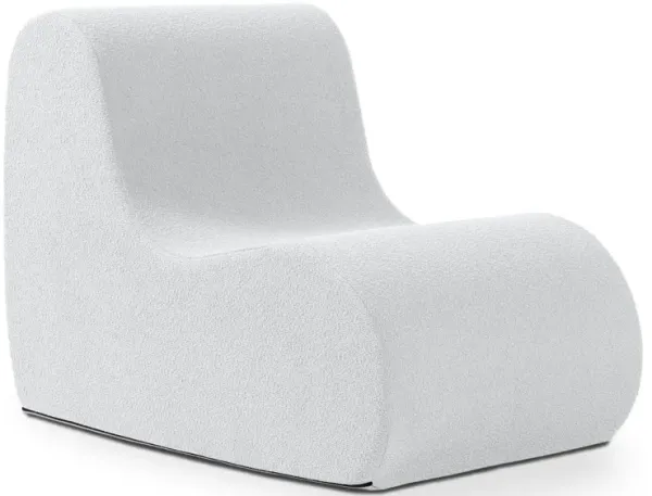 Jaxx Uptown Modern Armless Accent Chair, Boucle White