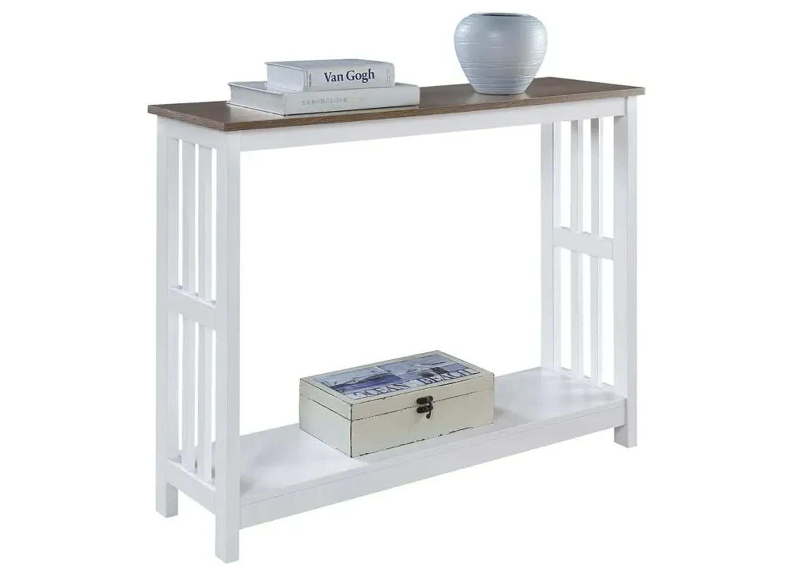 Convenience Concepts Mission Console Table, Driftwood/White