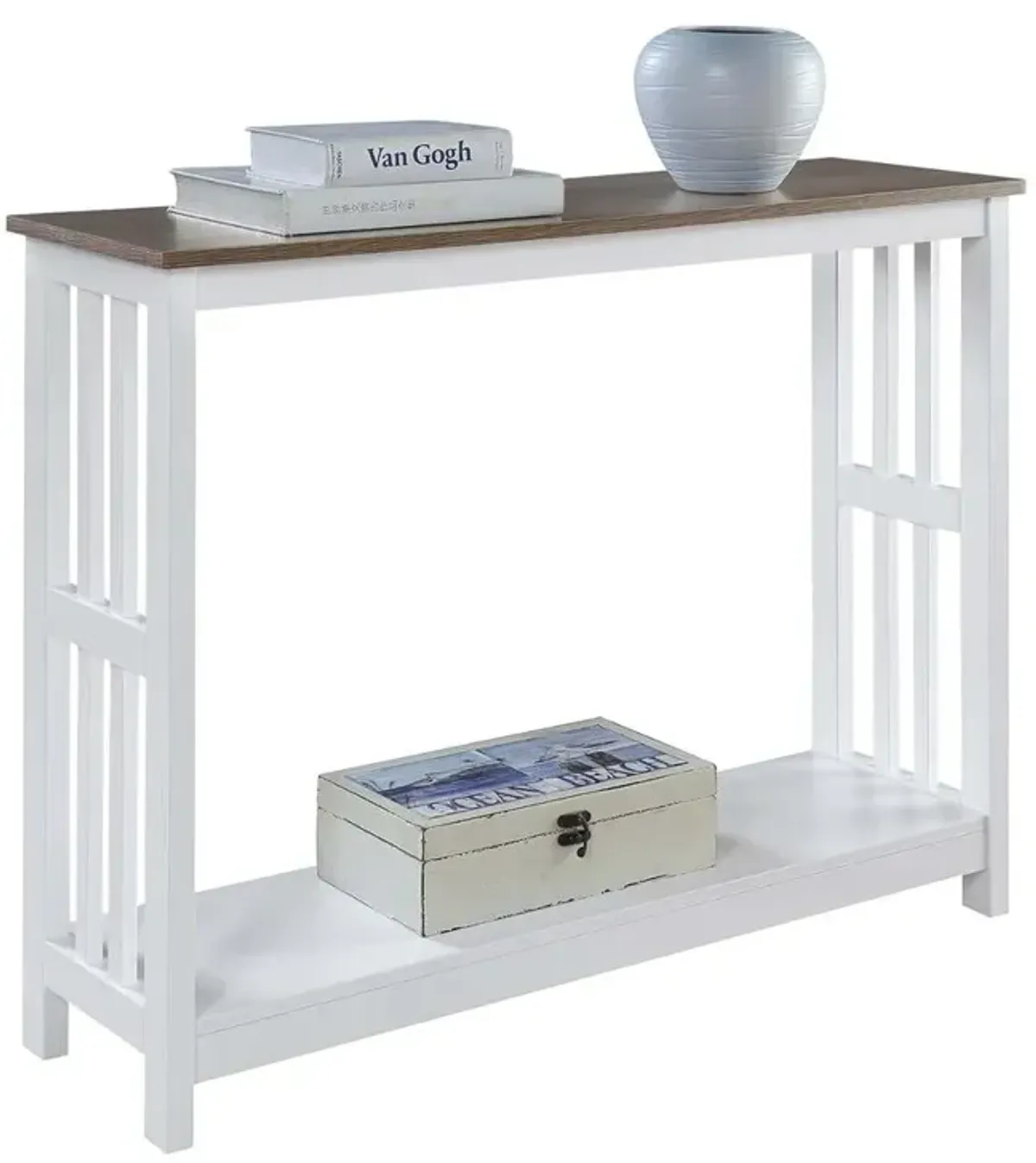 Convenience Concepts Mission Console Table, Driftwood/White