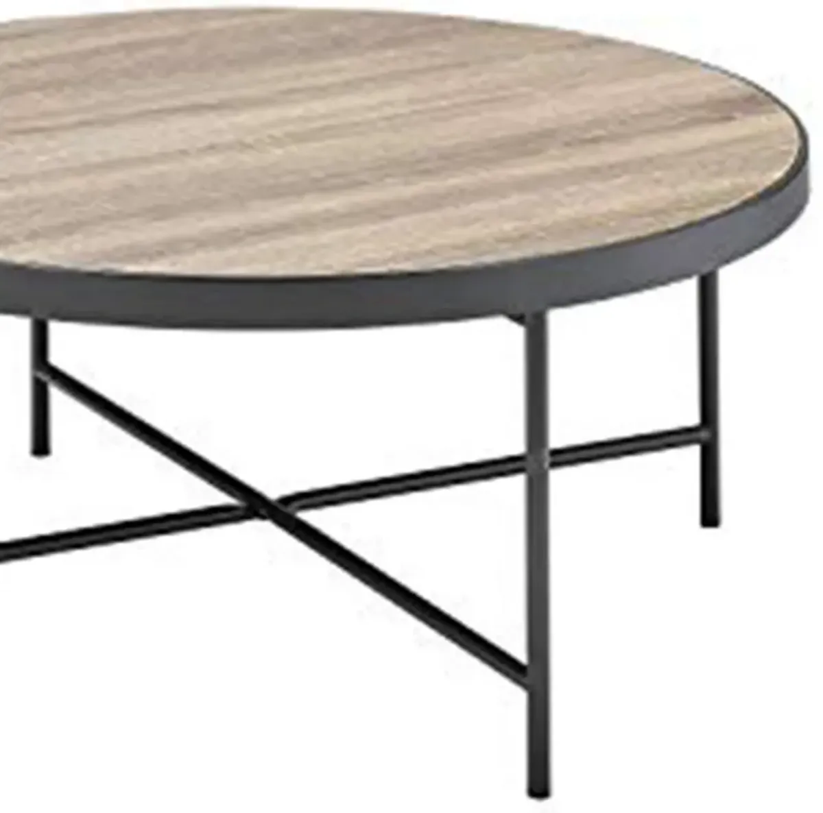 Charming Coffee Table, Weathered Oak Brown-Benzara