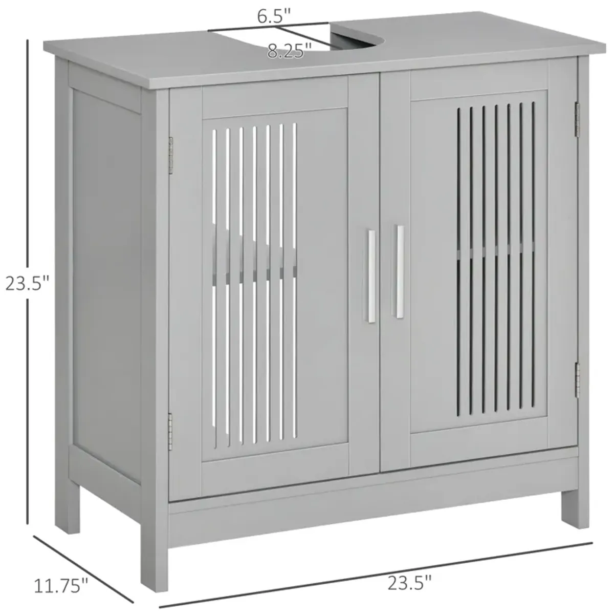 Grey Bathroom Storage: Modern Under Sink Cabinet with 2 Doors