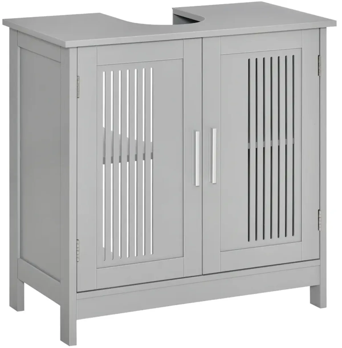 Grey Bathroom Storage: Modern Under Sink Cabinet with 2 Doors