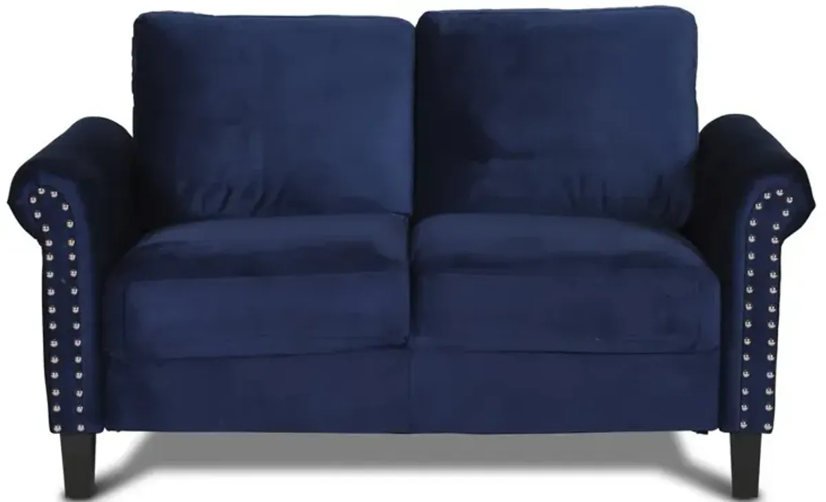 New Classic Furniture Alani Loveseat-Deep Blue