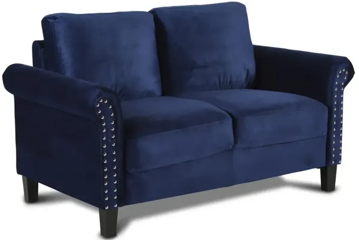 New Classic Furniture Alani Loveseat-Deep Blue