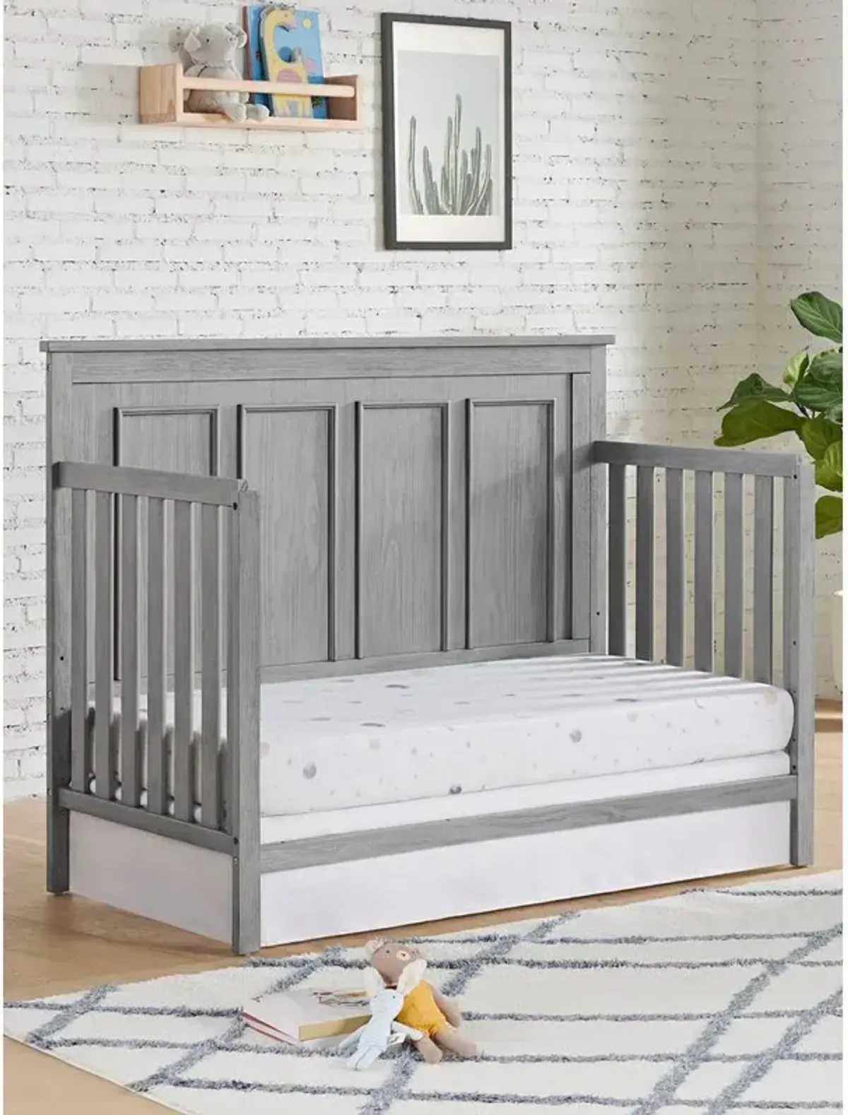 Oxford Baby Bennett 4 In 1 Convertible Crib Rustic Gray