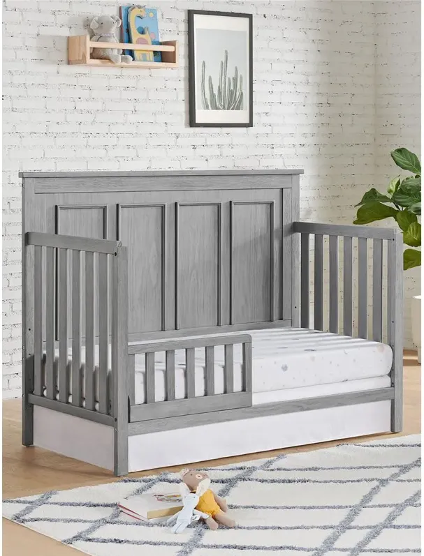 Oxford Baby Bennett 4 In 1 Convertible Crib Rustic Gray