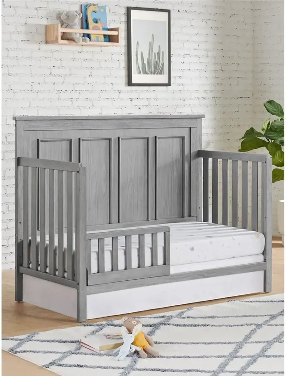 Oxford Baby Bennett 4 In 1 Convertible Crib Rustic Gray