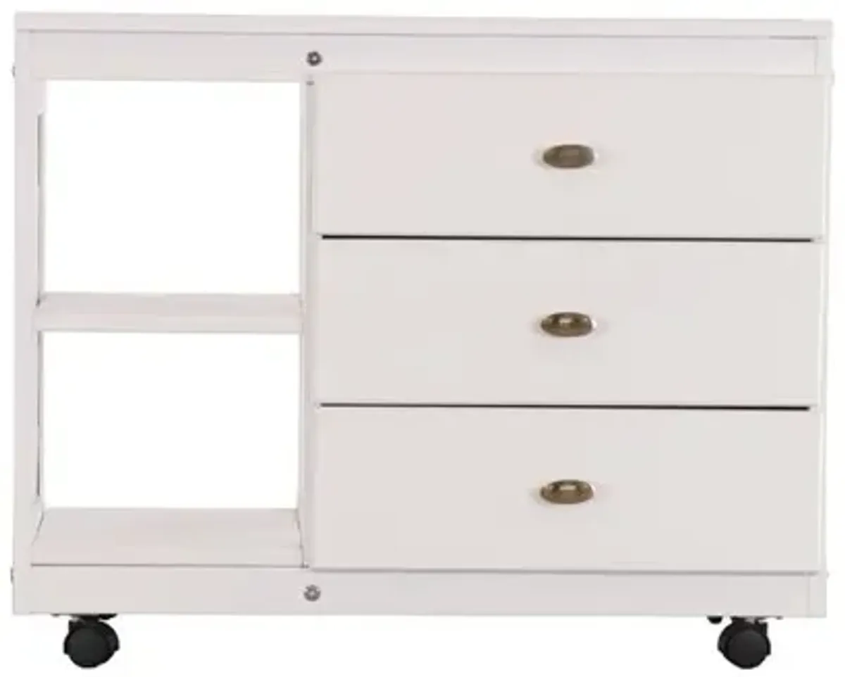 OS Home and Office Model 80204-2A Casual White Chest with Three Drawers