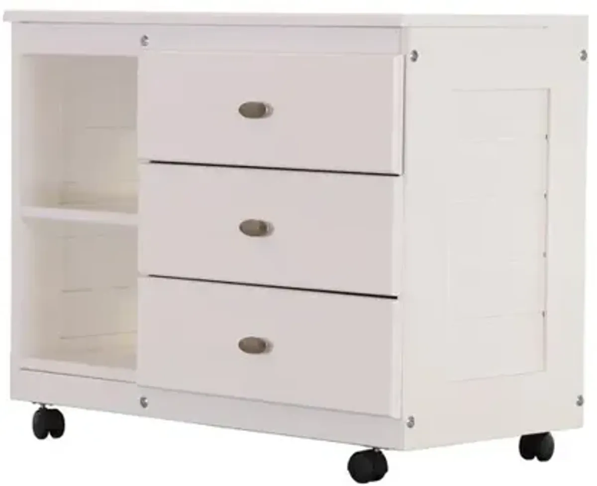 OS Home and Office Model 80204-2A Casual White Chest with Three Drawers