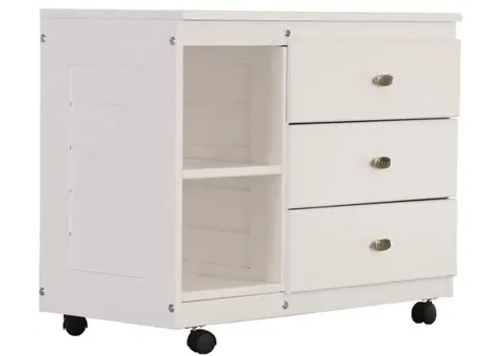 OS Home and Office Model 80204-2A Casual White Chest with Three Drawers