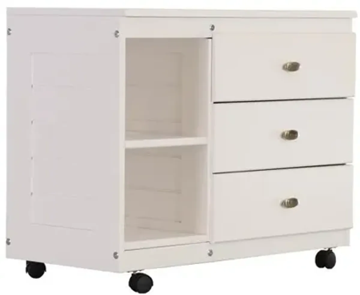 OS Home and Office Model 80204-2A Casual White Chest with Three Drawers