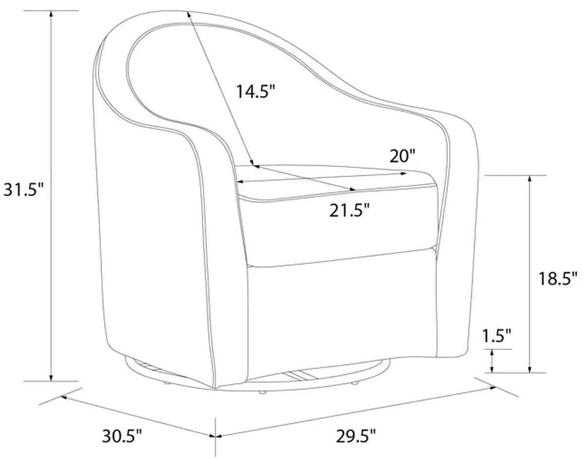 DHP Gentle Swivel Curved Accent Chair