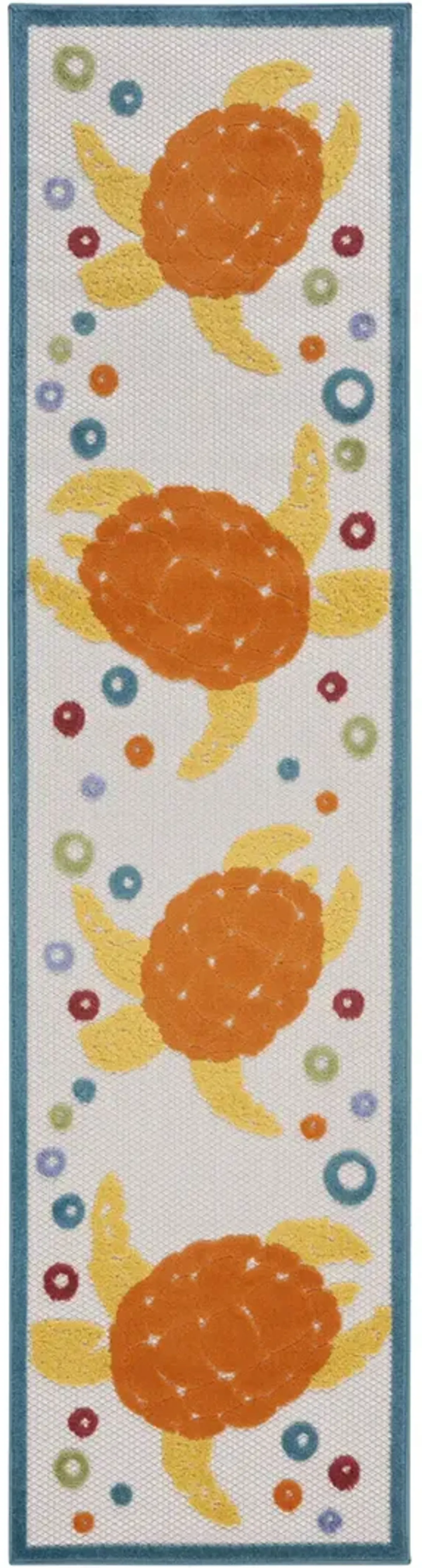 Aloha ALH27 Teal/Multicolor 2' x 6' Rug