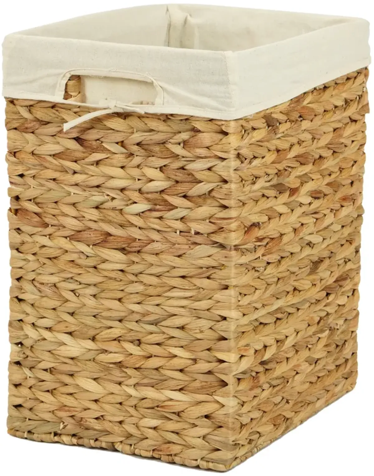 Handmade Rectangular Water Hyacinth Wicker Laundry Hamper with Lid Natural, Medium