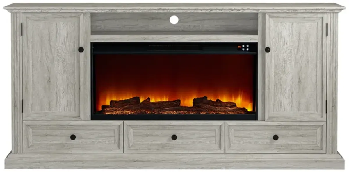 FESTIVO Farmhouse 72" TV Stand with Fireplace - Accommodates up to 75" TV