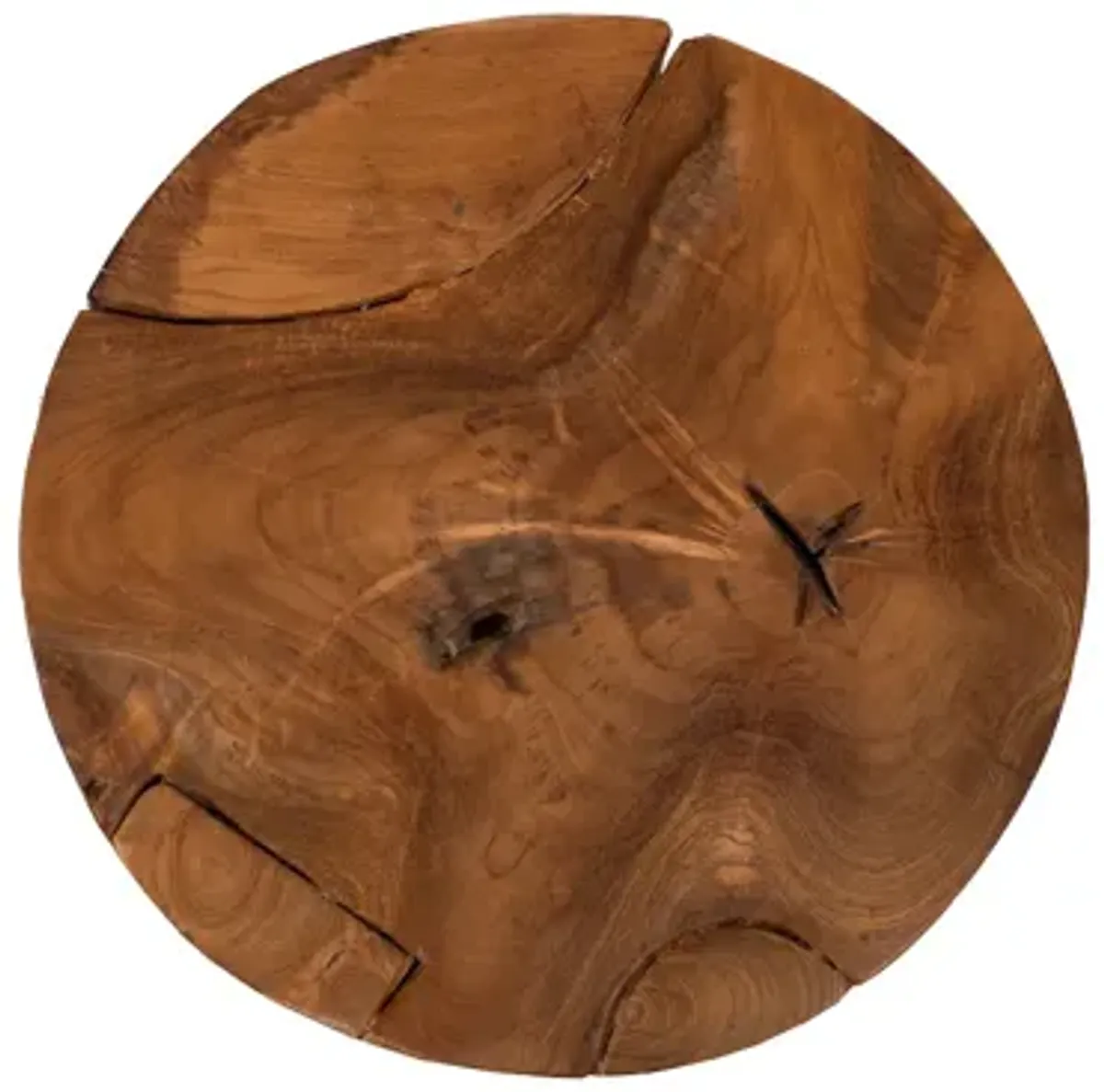 Teak Chunk Round Stool
