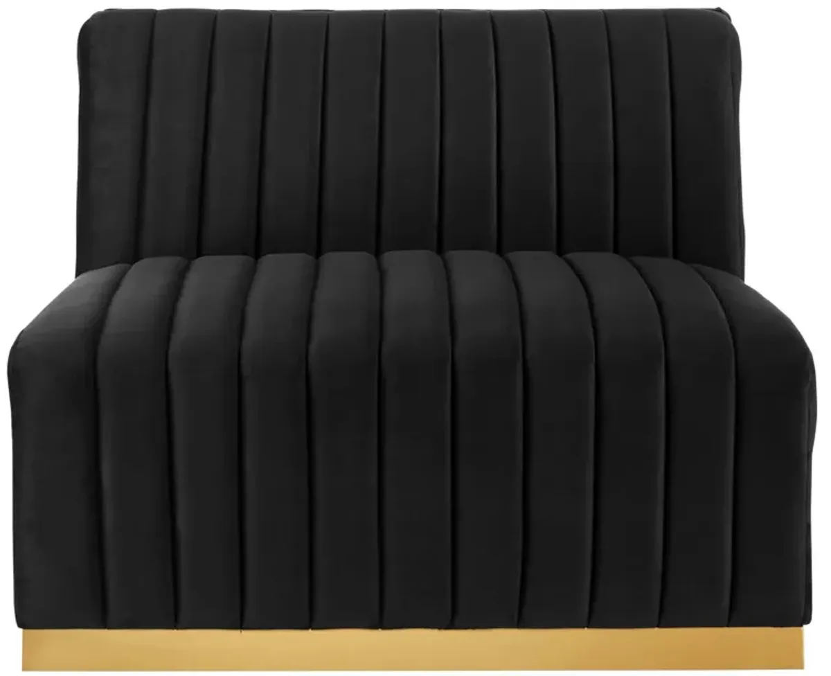 Conjure Channel Tufted Performance Velvet Armless Chair