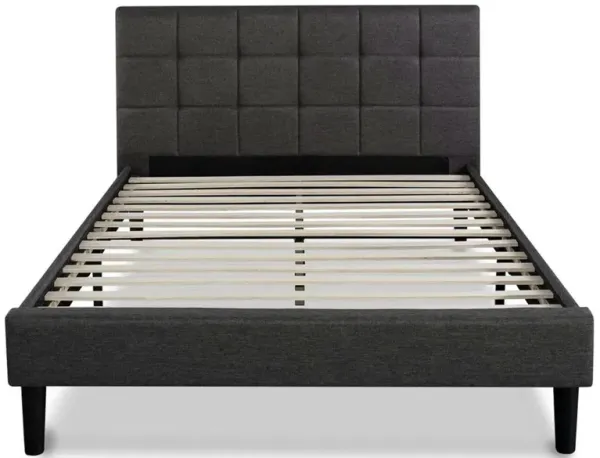 Hivvago Queen size Modern Classic Dark Grey Upholstered Platform Bed with Headboard