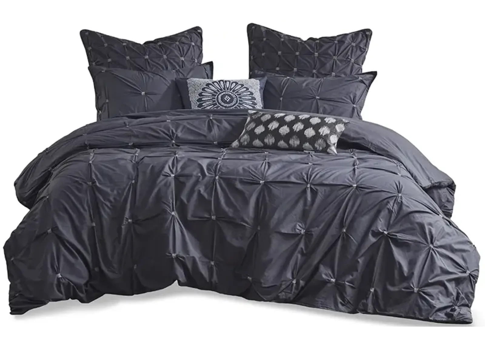 Gracie Mills Velez 3-Piece Modern Tufted-Inspired Cotton Comforter Set