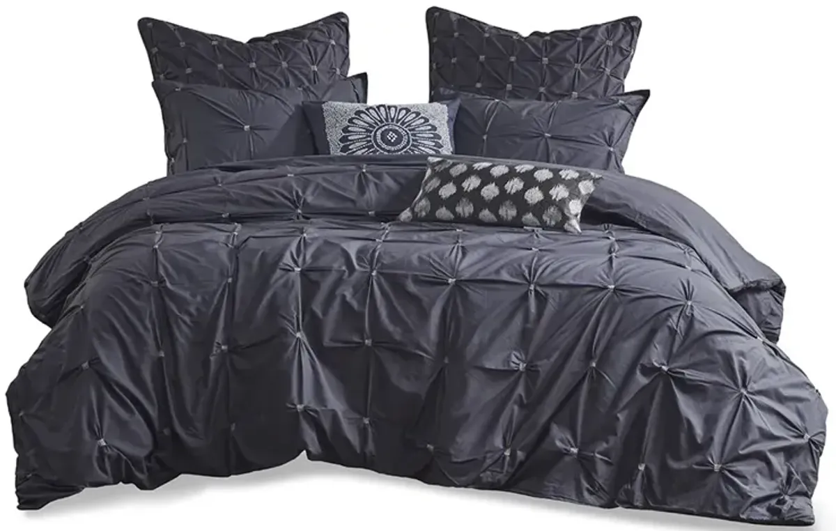 Gracie Mills Velez 3-Piece Modern Tufted-Inspired Cotton Comforter Set