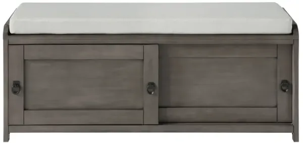 Merax Wood Storage Bench with 2 Cabinets